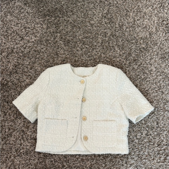 Abercrombie & Fitch Cream Tweed Blazer - Picture 1 of 2